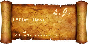 Löfler János névjegykártya
