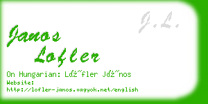 janos lofler business card